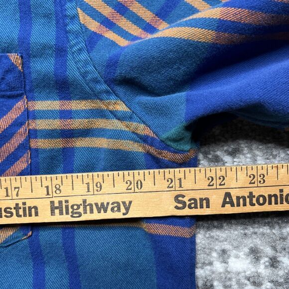 Thomas Pink Casual Flannel Button Up Shirt Men's Size Large Blue Green London - Picture 4 of 8